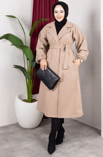 معطف كشمير ذو ياقة مزدوجة الصدر 2059-07 منك 2059-07