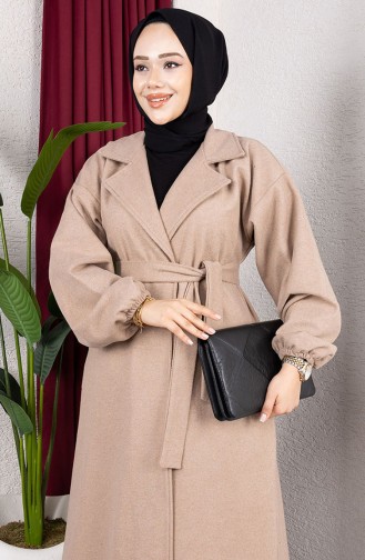 معطف كشمير ذو ياقة مزدوجة الصدر 2059-07 منك 2059-07