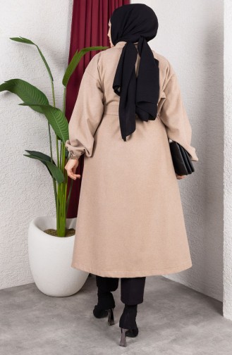 معطف كشمير ذو ياقة مزدوجة الصدر 2059-07 منك 2059-07