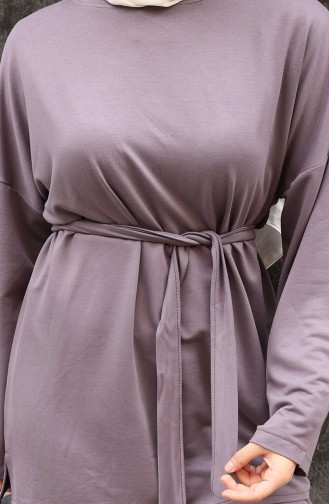 Kanten Gedetailleerd Hijab Broekpak 2174-02 Grijs 2174-02