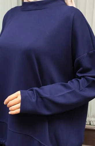 Hosenanzug Mit Hijab Und Spitzendetails Modell 2175-01 Marineblau 2175-01