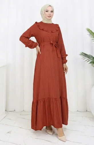 Rüschenkleid Mit Gürtel 2159-10 Tile 2159-10
