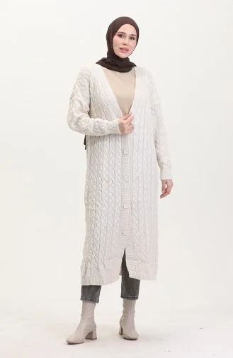كارديجان طويل محبوك بأزرار 0377-01 بيج فاتح 0377-01
