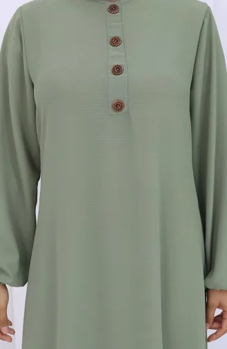 Jurk Met Knoopdetail 4114-03 Amandelgroen 4114-03