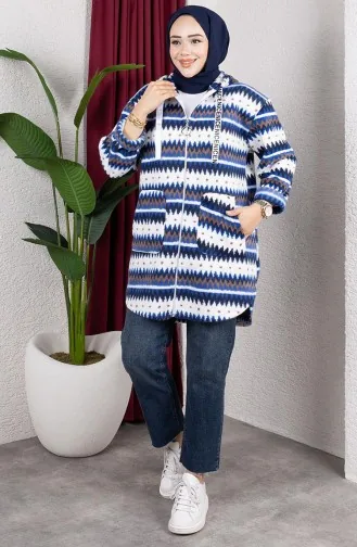 Gemusterter Kapuzen-Plüschcardigan 2062-03 Saks 2062-03