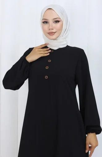 فستان بأزرار مفصلة 4114-01 أسود 4114-01