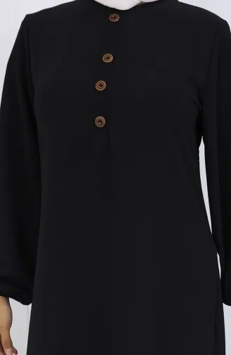 فستان بأزرار مفصلة 4114-01 أسود 4114-01