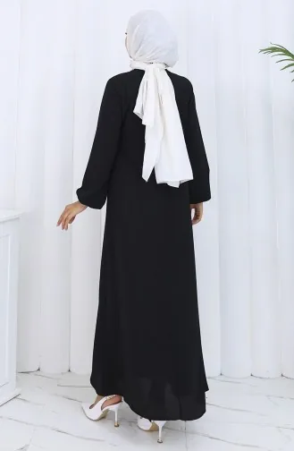 فستان بأزرار مفصلة 4114-01 أسود 4114-01