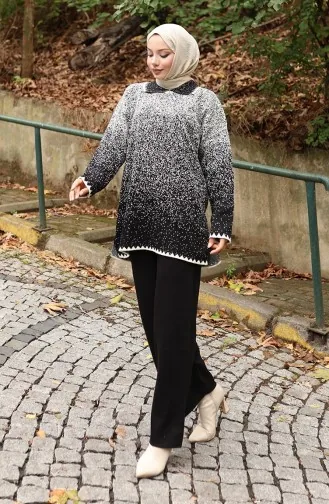 Triko Tunik Pantolon İkili Takım 1123-07 Siyah