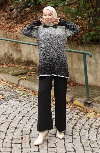 Triko Tunik Pantolon İkili Takım 1123-07 Siyah