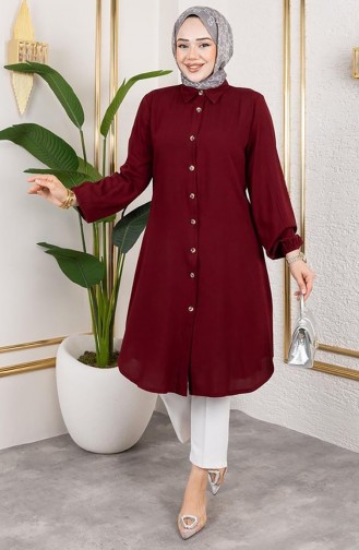 Viscose Tuniek Met Elastische Mouwen 0171-06 Bordeauxrood 0171-06