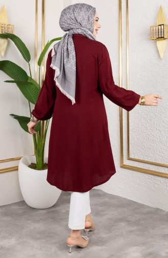 Viscose Tuniek Met Elastische Mouwen 0171-06 Bordeauxrood 0171-06