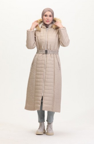 Steppmantel Mit Kapuze 0813-05 Beige 0813-05
