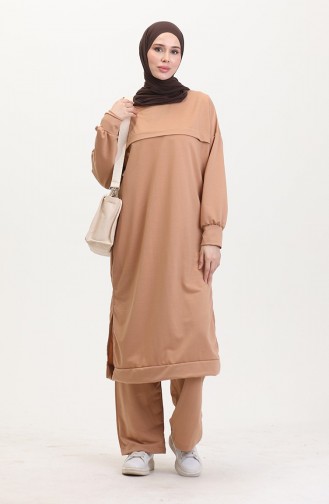 Tweedelige Tuniek En Broekset 0549-04 Melkkoffie 0549-04