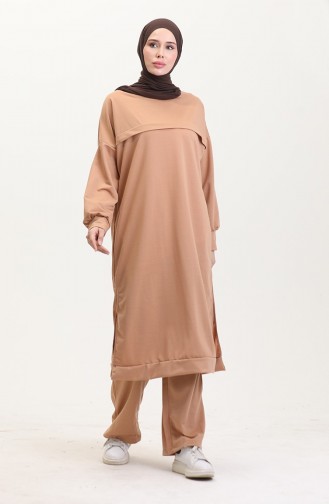 Tweedelige Tuniek En Broekset 0549-04 Melkkoffie 0549-04