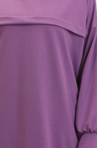 İki İplik Tunik Pantolon İkili Takım 0549-06 Lila