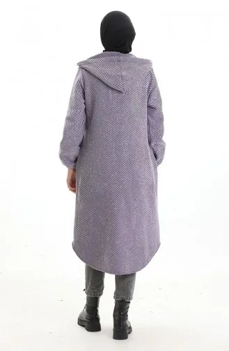 Manteau En Cachemire à Capuche Et Boutons 0201-01 Lilas 0201-01