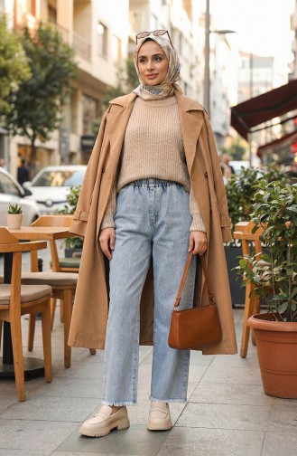 Elastic Waist Jeans 1793-01 Light Blue 1793-01