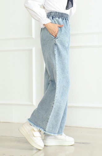 Elastic Waist Jeans 1793-01 Light Blue 1793-01