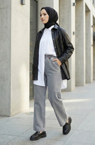 Jeanshose Mit Elastischem Bund 9633-02 Geräuchert 9633-02