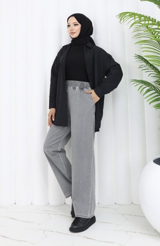 Jeanshose Mit Elastischem Bund 9633-02 Geräuchert 9633-02