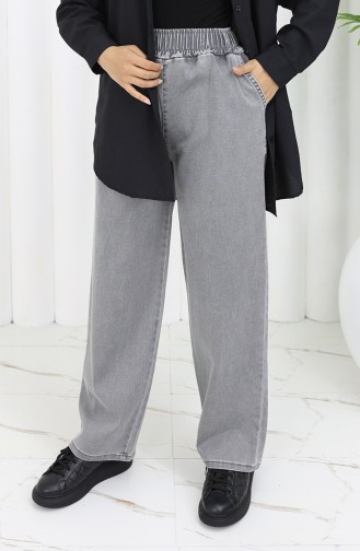 Jeanshose Mit Elastischem Bund 9633-02 Geräuchert 9633-02