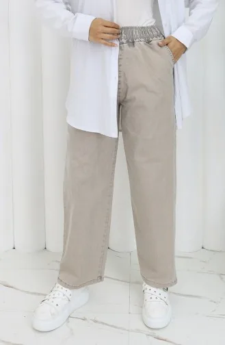 Jeansbroek Met Elastische Taille 9633-06 Steen 9633-06