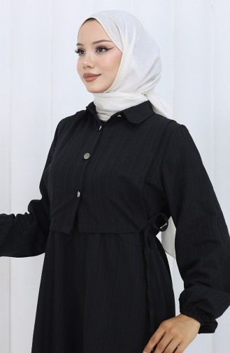 فستان صدرية بأزرار، بدلة من قطعتين، 2119-01 أسود 2119-01