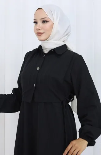 فستان صدرية بأزرار، بدلة من قطعتين، 2119-01 أسود 2119-01