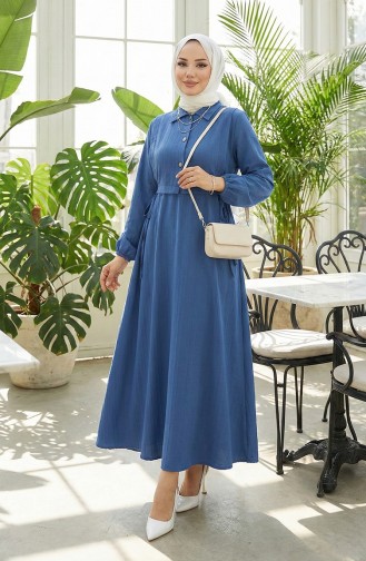 Zweiteiliger Anzug Mit Knopfleiste 2119-02 Indigo 2119-02