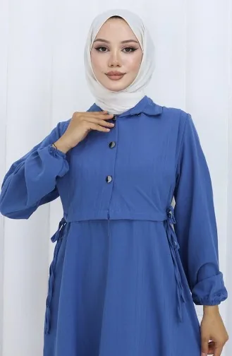 فستان صدرية بأزرار، بدلة من قطعتين، 2119-02 نيلي 2119-02