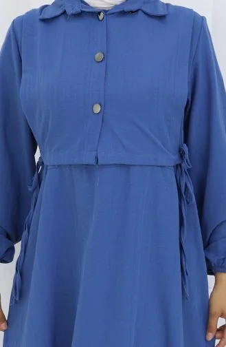 فستان صدرية بأزرار، بدلة من قطعتين، 2119-02 نيلي 2119-02