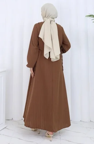 فستان صدرية بأزرار، بدلة من قطعتين، 2119-03، بني 2119-03