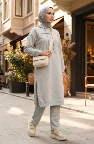 Two Yarn Tracksuit Suit 3034-02 Gray 3034-02