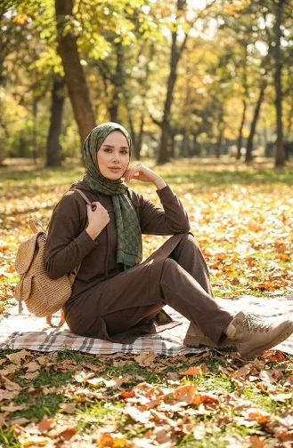 İki İplik Eşofman Takım 3034-06 Kahverengi