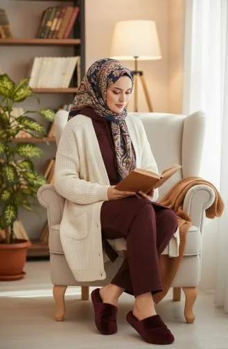 Iki Iplik Eşofman Takım 3034-14 Mürdüm