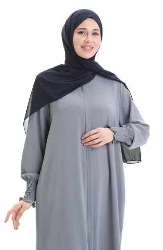 Abaya En Lin Crème 5095-02 Gris 5095-02