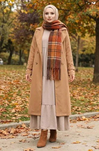 Tied Collar Layered Dress 4107-04 Gray 4107-04