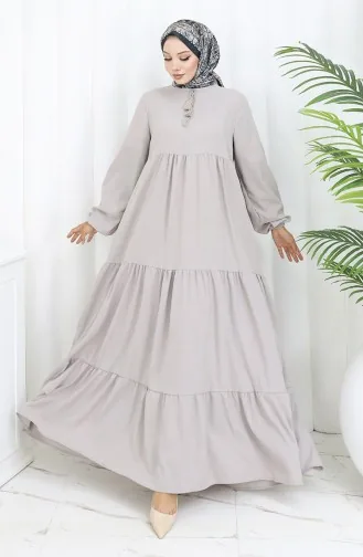 Tied Collar Layered Dress 4107-04 Gray 4107-04