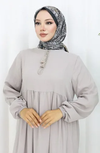 Tied Collar Layered Dress 4107-04 Gray 4107-04