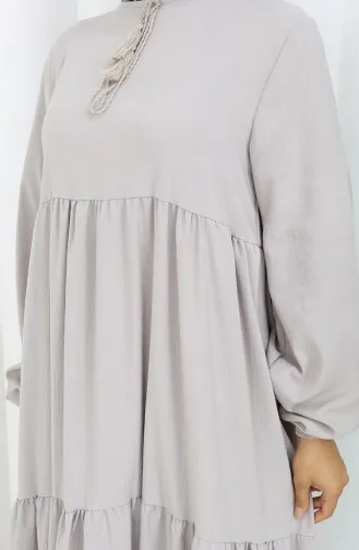 Tied Collar Layered Dress 4107-04 Gray 4107-04