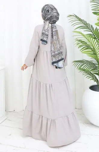 Tied Collar Layered Dress 4107-04 Gray 4107-04