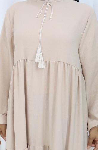 Robe à Volants Et Col à Volants 4107-06 Crème 4107-06