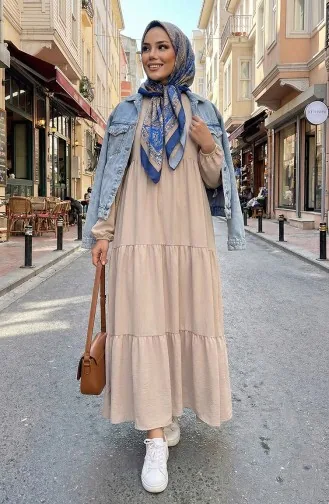 Tiered Collar Layered Dress 4107-08 Mink 4107-08