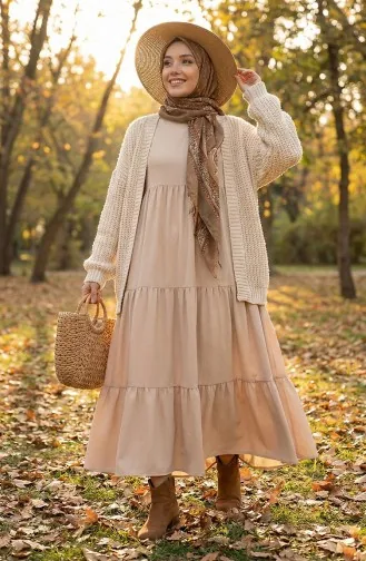 Tiered Collar Layered Dress 4107-08 Mink 4107-08