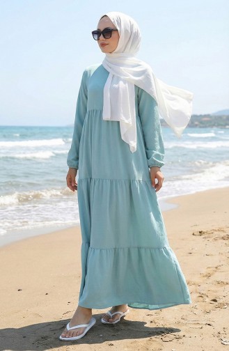 Tiered Collar Layered Dress 4107-10 Almond Green 4107-10