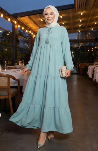 Tiered Collar Layered Dress 4107-10 Almond Green 4107-10
