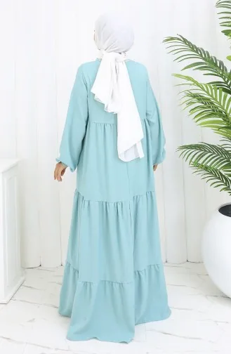 Gestuftes Kragen-Lagenkleid 4107-10 Mandelgrün 4107-10