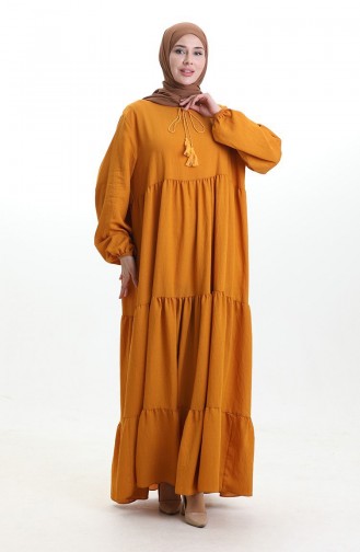 Tiered Collar Layered Dress 4107-14 Mustard 4107-14
