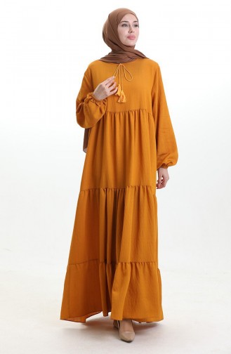 Tiered Collar Layered Dress 4107-14 Mustard 4107-14